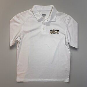 Mens Polo Shirt Large New Orleans Saints Embroidered Logo White Augusta S/S NWOT